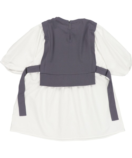 SPINNS（スピンズ）の「ブラウスxベストドッキングトップス（シャツ/ブラウス・レディース・ブラック/ブルー/パープル・ONESIZE）」の6枚目の写真