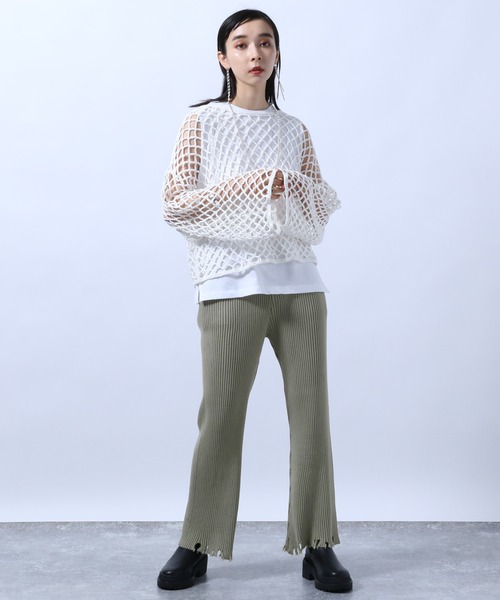 HARE（ハレ）の「クラッシュニットパンツ(HARE)（その他パンツ・レディース・ブラック/グレー/オレンジ・FREE）」の7枚目の写真