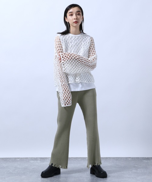 HARE（ハレ）の「クラッシュニットパンツ(HARE)（その他パンツ・レディース・ブラック/グレー/オレンジ・FREE）」の9枚目の写真