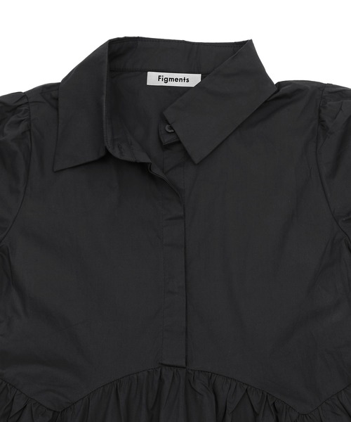 Figments（フィグメンツ）の「フレアシャツワンピース（ワンピース・レディース・ブラック/ホワイト・FREE）」の12枚目の写真