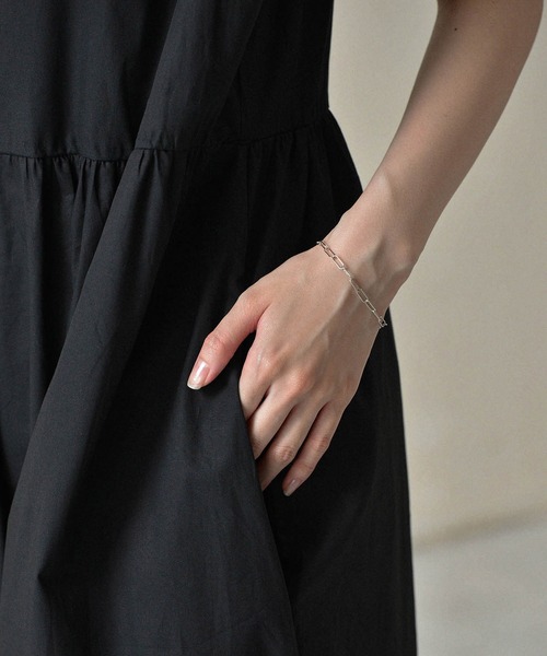 Monocoro toppi（モノコロトッピ）の「コットンギャザーロングワンピース（デニムパンツ・レディース・ブラウン/ブラック・M）」の8枚目の写真