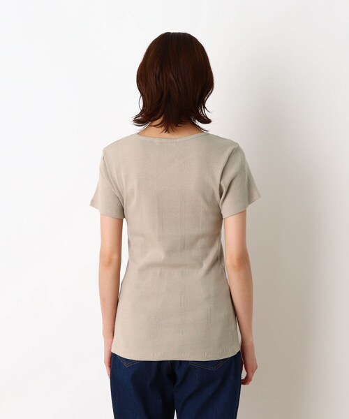 SHOO・LA・RUE(シューラルー)の「◆フライス地柄クルーネックTシャツ(Tシャツ/カットソー・レディース・ライトグレー/アイボリー/アイボリー系2/ブラック・03/02/04)」の7枚目の写真