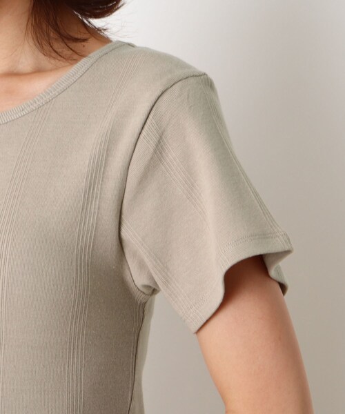 SHOO・LA・RUE(シューラルー)の「◆フライス地柄クルーネックTシャツ(Tシャツ/カットソー・レディース・ライトグレー/アイボリー/アイボリー系2/ブラック・03/02/04)」の9枚目の写真