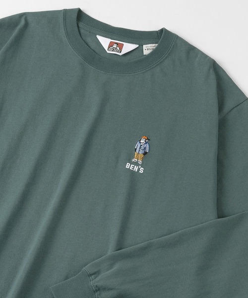 BEN DAVIS(ベンデイビス)の「【BEN DAVIS/ベンデイビス】ミニゴリラ ワンポイント刺繍 ロンT(Tシャツ/カットソー・メンズ・ブラック/ホワイト/ブルーグリーン・M/L/XL)」の3枚目の写真