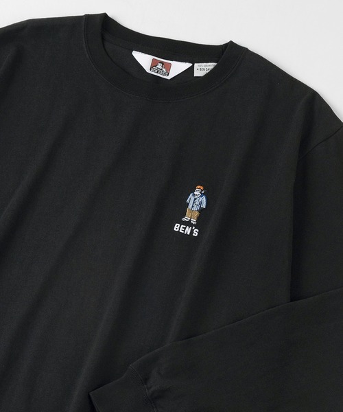 BEN DAVIS(ベンデイビス)の「【BEN DAVIS/ベンデイビス】ミニゴリラ ワンポイント刺繍 ロンT(Tシャツ/カットソー・メンズ・ブラック/ホワイト/ブルーグリーン・M/L/XL)」の2枚目の写真