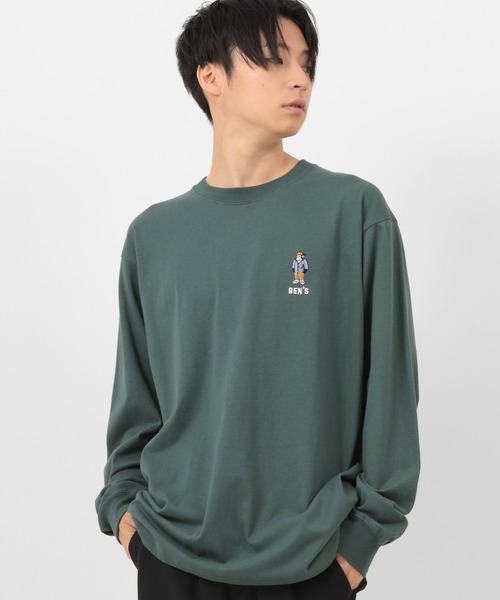 BEN DAVIS(ベンデイビス)の「【BEN DAVIS/ベンデイビス】ミニゴリラ ワンポイント刺繍 ロンT(Tシャツ/カットソー・メンズ・ブラック/ホワイト/ブルーグリーン・M/L/XL)」の14枚目の写真