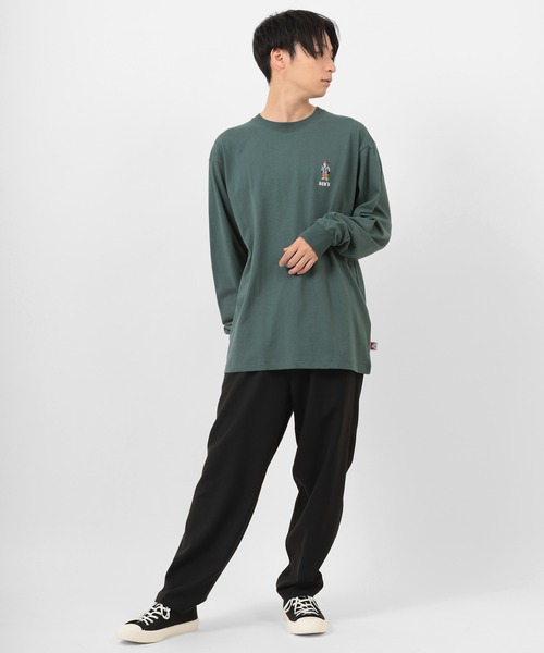 BEN DAVIS(ベンデイビス)の「【BEN DAVIS/ベンデイビス】ミニゴリラ ワンポイント刺繍 ロンT(Tシャツ/カットソー・メンズ・ブラック/ホワイト/ブルーグリーン・M/L/XL)」の10枚目の写真