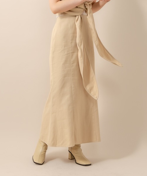 mline（エムライン）の「[mline] WEB限定 切り替えマーメイドスカート（スカート・レディース・ベージュ/オレンジ/ブラック・1/2）」の3枚目の写真