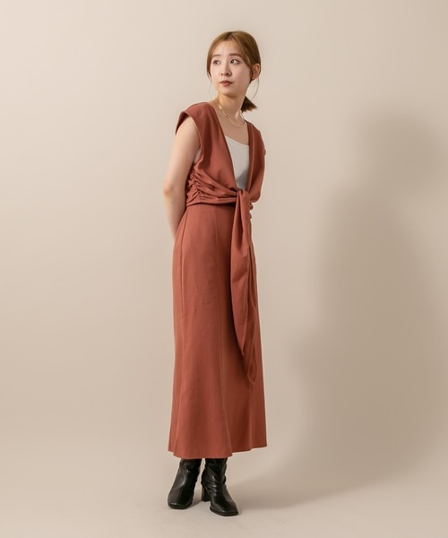 mline（エムライン）の「[mline] WEB限定 切り替えマーメイドスカート（スカート・レディース・ベージュ/オレンジ/ブラック・1/2）」の13枚目の写真