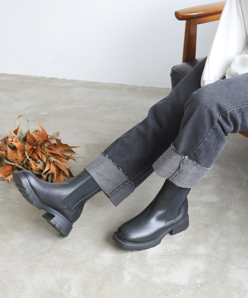 NOFALL（ノーフォール）の「サイドゴアチェルシートラックソールブーツ（ブーツ・レディース・ブラック/ダークブラウン・LL/3L/SS/S/M/L）」の10枚目の写真