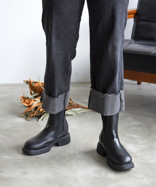NOFALL（ノーフォール）の「サイドゴアチェルシートラックソールブーツ（ブーツ・レディース・ブラック/ダークブラウン・LL/3L/SS/S/M/L）」の11枚目の写真