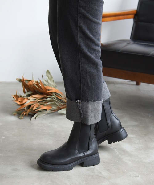 NOFALL（ノーフォール）の「サイドゴアチェルシートラックソールブーツ（ブーツ・レディース・ブラック/ダークブラウン・LL/3L/SS/S/M/L）」の12枚目の写真