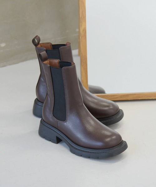 NOFALL（ノーフォール）の「サイドゴアチェルシートラックソールブーツ（ブーツ・レディース・ブラック/ダークブラウン・LL/3L/SS/S/M/L）」の22枚目の写真