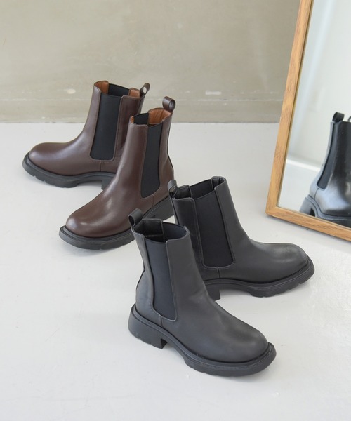 NOFALL（ノーフォール）の「サイドゴアチェルシートラックソールブーツ（ブーツ・レディース・ブラック/ダークブラウン・LL/3L/SS/S/M/L）」の20枚目の写真