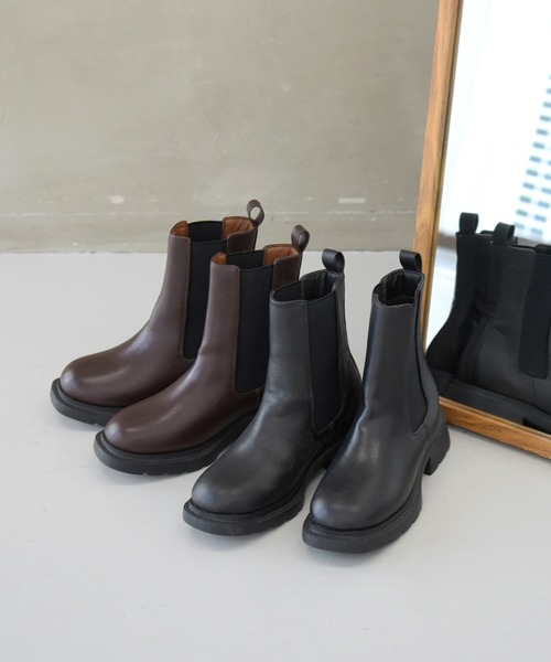 NOFALL（ノーフォール）の「サイドゴアチェルシートラックソールブーツ（ブーツ・レディース・ブラック/ダークブラウン・LL/3L/SS/S/M/L）」の21枚目の写真