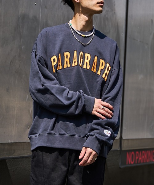 Paragraph（パラグラフ）の「【Paragraph/パラグラフ】INDUSTRIAL EMB MTM/インダストリアル　カレッジロゴ刺繍スウェット/スウェット/裏毛（スウェット・メンズ・チャコールグレー/ライトグレー/グリーン/ブルー・ﾌﾘ-/FREE）」の2枚目の写真