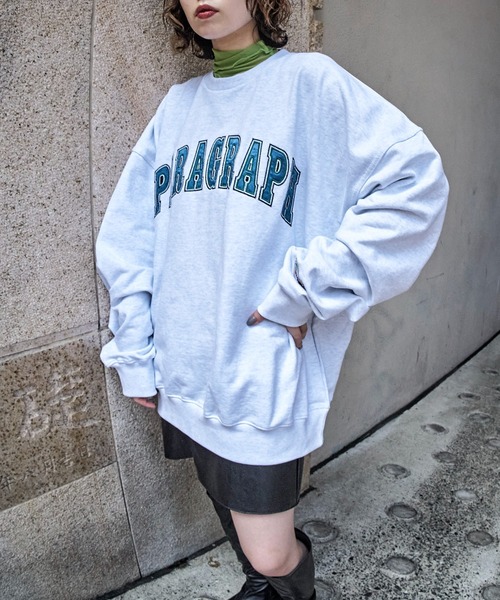 Paragraph（パラグラフ）の「【Paragraph/パラグラフ】INDUSTRIAL EMB MTM/インダストリアル　カレッジロゴ刺繍スウェット/スウェット/裏毛（スウェット・メンズ・チャコールグレー/ライトグレー/グリーン/ブルー・ﾌﾘ-/FREE）」の3枚目の写真