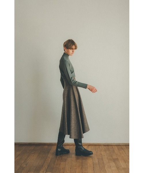 CLANE（クラネ）の「MIX TWEED ASYMMETRY FLARE SKIRT（スカート