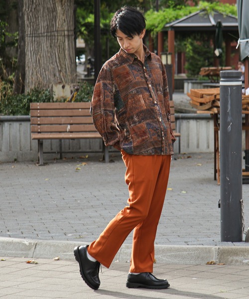 ZIP FIVE（ジップファイブ）の「【ZIP FIVE】無地/総柄バルーンスリーブオーバーサイズシャツ（シャツ/ブラウス・メンズ・ホワイト/ブラック/ブラック系/ブラウン系/カーキ系/レッド系・MEDIUM/LARGE）」の7枚目の写真