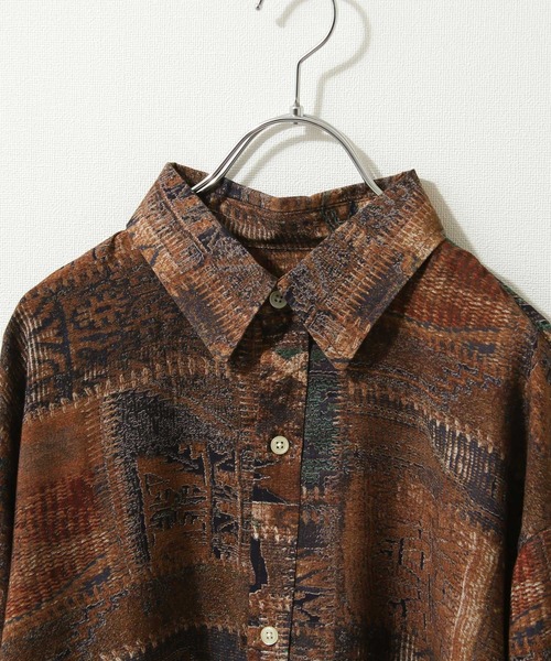 ZIP FIVE（ジップファイブ）の「【ZIP FIVE】無地/総柄バルーンスリーブオーバーサイズシャツ（シャツ/ブラウス・メンズ・ホワイト/ブラック/ブラック系/ブラウン系/カーキ系/レッド系・MEDIUM/LARGE）」の16枚目の写真