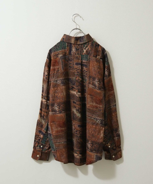 ZIP FIVE（ジップファイブ）の「【ZIP FIVE】無地/総柄バルーンスリーブオーバーサイズシャツ（シャツ/ブラウス・メンズ・ホワイト/ブラック/ブラック系/ブラウン系/カーキ系/レッド系・MEDIUM/LARGE）」の8枚目の写真