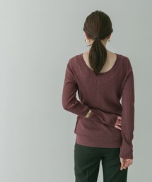 KBF+ | KBF+　シアーリブバックオープンニット∴(ニット/セーター)