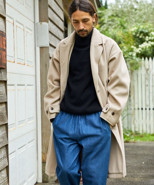 BARK MANHATTAN（バークマンハッタン）の「テックメルトン オーバーサイズ ステンカラー/ダブルチェスターコート（ステンカラーコート・メンズ・ブラック系2/ネイビー系/ベージュ系2/ブラック系その他/ベージュ系/ブルー系その他2/ブルー系その他/ネイビー系2/ブラック系/ブラック系その他2/ブラウン系2/グレー系その他2/グレー系その他/ブラウン系・L/M）」の18枚目の写真