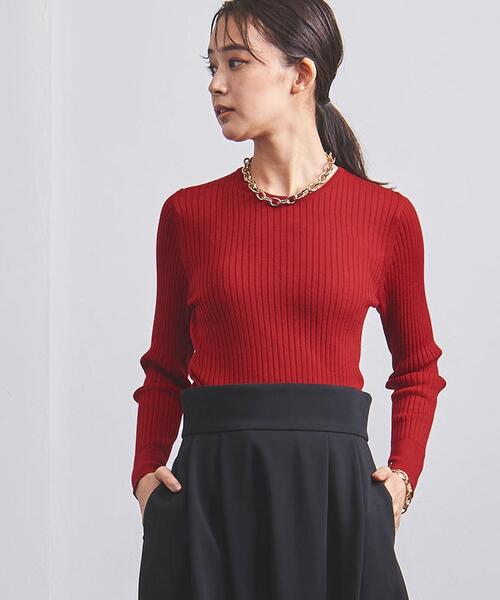 [新品]W18Gリブクルーネックニット(ユナイテッドアローズ) UNITED ARROWS（ユナイテッドアローズ）の「＜UNITED ARROWS＞W リブ