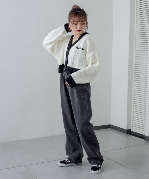 RASVOA（ラスボア）の「デイジー？ニットカーデ（カーディガン/ボレロ・レディース・ブラック/オフホワイト・FREE）」の13枚目の写真