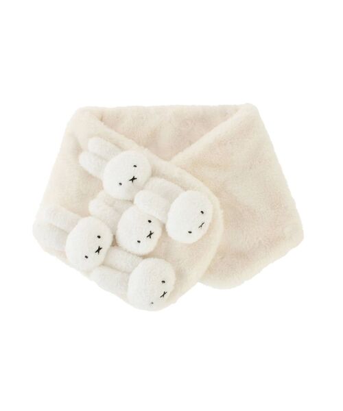 merry jenny（メリージェニー）の「もこもこmiffyティペット（ネックウォーマー/スヌード・レディース・ブラック/オフホワイト・FREE）」の5枚目の写真