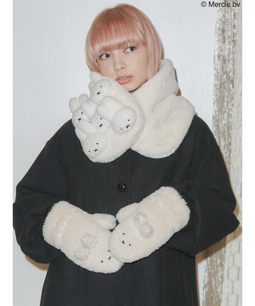 merry jenny（メリージェニー）の「もこもこmiffyティペット（ネックウォーマー/スヌード・レディース・ブラック/オフホワイト・FREE）」の17枚目の写真