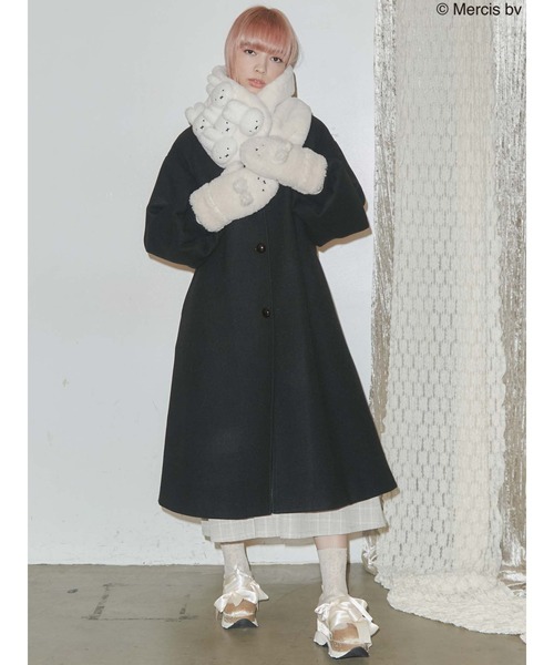 merry jenny（メリージェニー）の「もこもこmiffyティペット（ネックウォーマー/スヌード・レディース・ブラック/オフホワイト・FREE）」の20枚目の写真