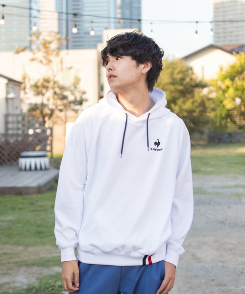 le coq sportif(ルコックスポルティフ)の「フーデッドスウエット メンズ ウェア ジャージ スウェット スポーツウェア(パーカー・メンズ・ネイビー/ホワイト/グリーン/ブラック・XL/M/S/L/XXL)」の2枚目の写真
