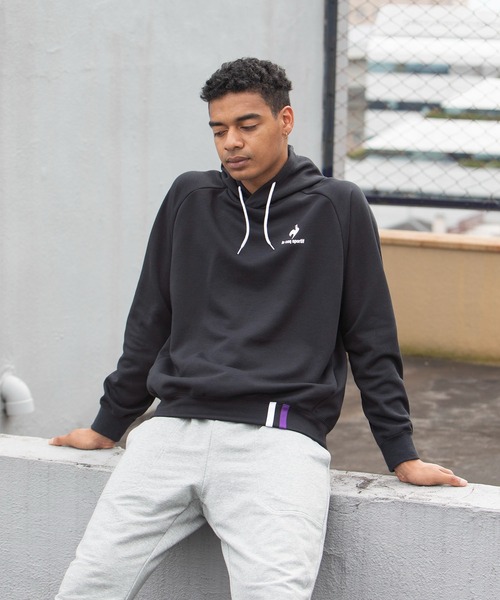 le coq sportif(ルコックスポルティフ)の「フーデッドスウエット メンズ ウェア ジャージ スウェット スポーツウェア(パーカー・メンズ・ネイビー/ホワイト/グリーン/ブラック・XL/M/S/L/XXL)」の3枚目の写真