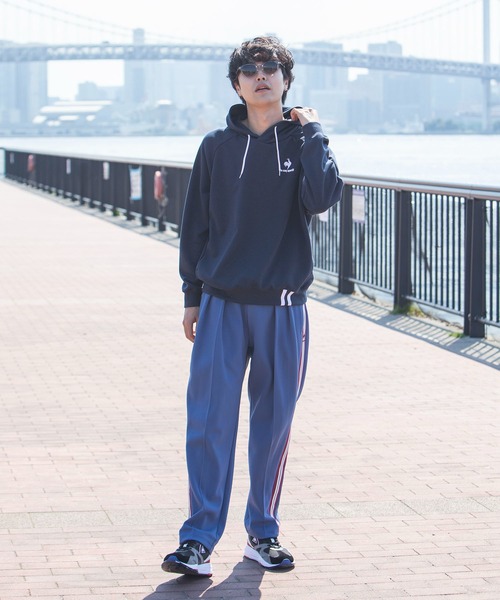 le coq sportif(ルコックスポルティフ)の「フーデッドスウエット メンズ ウェア ジャージ スウェット スポーツウェア(パーカー・メンズ・ネイビー/ホワイト/グリーン/ブラック・XL/M/S/L/XXL)」の5枚目の写真