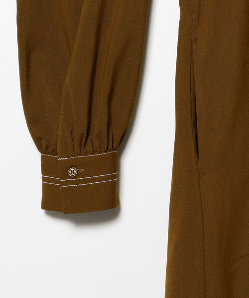 Ray BEAMS（レイビームス）の「Ray BEAMS / 配色 ステッチ ギャザー ワンピース（ワンピース・レディース・ブラック/ダークブラウン・ONE SIZE）」の14枚目の写真