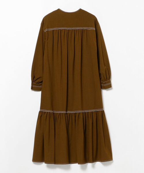 Ray BEAMS（レイビームス）の「Ray BEAMS / 配色 ステッチ ギャザー ワンピース（ワンピース・レディース・ブラック/ダークブラウン・ONE SIZE）」の16枚目の写真