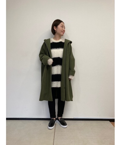BEARDSLEY（ビアズリー）の「重たいコートが苦手な方にウールライクBIGコート（その他アウター・レディース・カーキ/ネイビー・FREE）」の14枚目の写真