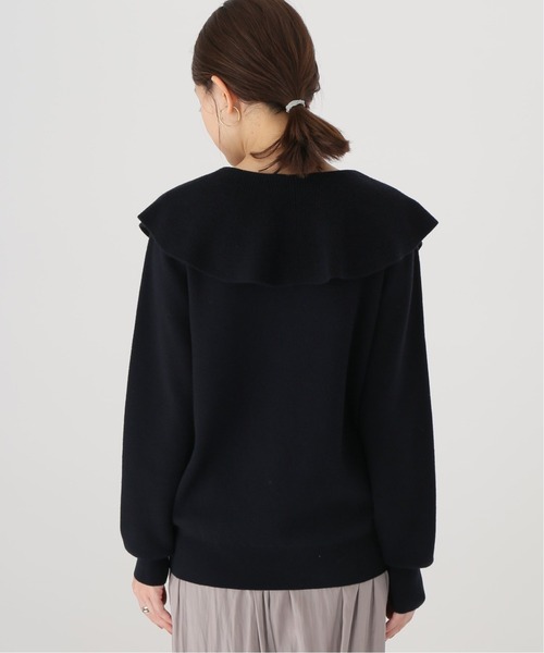 La TOTALITE（ラトータリテ）の「ビッグカラープルオーバー（ニット/セーター・レディース・ネイビー/ブラウン・FREE）」の3枚目の写真