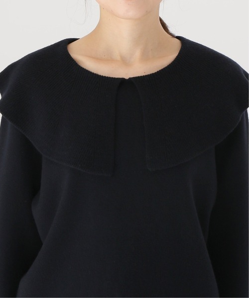 La TOTALITE（ラトータリテ）の「ビッグカラープルオーバー（ニット/セーター・レディース・ネイビー/ブラウン・FREE）」の5枚目の写真