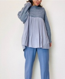 ケーブル×プリーツプルオーバー