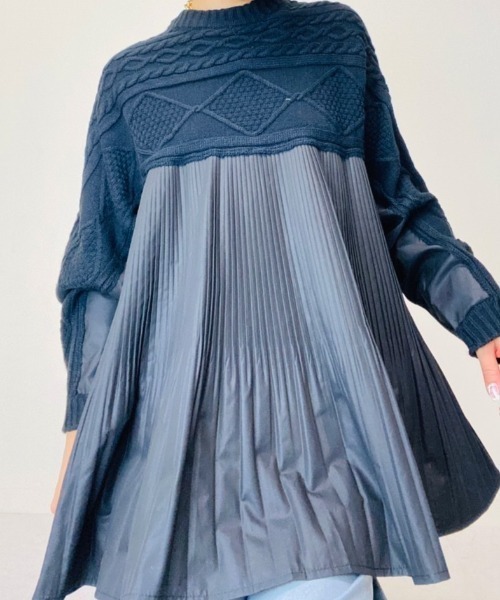 DOLLUPOOPS(ドールアップウップス)の「ケーブル×プリーツプルオーバー(ニット/セーター・レディース・カーキ/ホワイト/グレー/ブラック・38)」の13枚目の写真