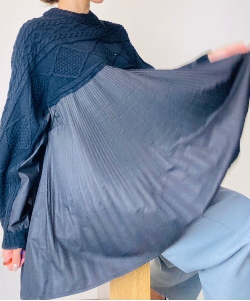 DOLLUPOOPS(ドールアップウップス)の「ケーブル×プリーツプルオーバー(ニット/セーター・レディース・カーキ/ホワイト/グレー/ブラック・38)」の15枚目の写真