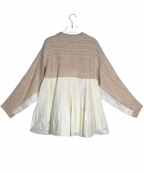 DOLLUPOOPS(ドールアップウップス)の「ケーブル×プリーツプルオーバー(ニット/セーター・レディース・カーキ/ホワイト/グレー/ブラック・38)」の9枚目の写真