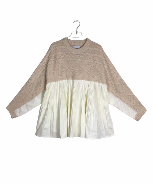 DOLLUPOOPS(ドールアップウップス)の「ケーブル×プリーツプルオーバー(ニット/セーター・レディース・カーキ/ホワイト/グレー/ブラック・38)」の8枚目の写真