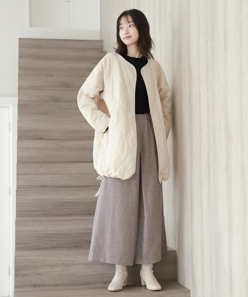 LAKOLE（ラコレ）の「エアサーマルAラインキルトジャケット / 215608（ナイロンジャケット・レディース・チャコールグレー/アイボリー/カーキ・SMALL/MEDIUM）」の19枚目の写真