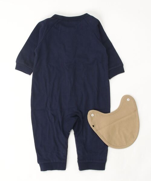 THE NORTH FACE（ザノースフェイス）の「ザ ノース フェイス THE NORTH FACE B L/S Rompers 2P Bib(ベビーロングスリーブロンパースアンド2Pビブ)（その他パンツ・キッズ・ネイビー/カーキ/オフホワイト・70cm/80ｃｍ）」の4枚目の写真