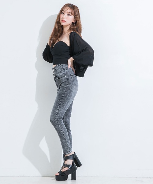 Newlyme(ニューリーミー)の「ハートネックリブベアトップ(タンクトップ・レディース・ホワイト/ブラック/ベージュ・LARGE/MEDIUM/SMALL)」の4枚目の写真
