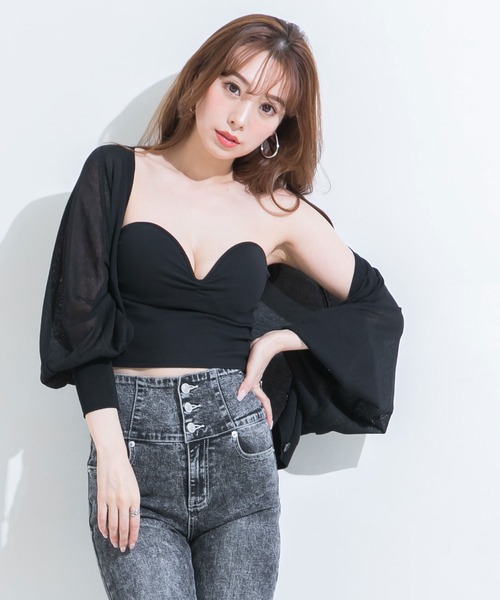 Newlyme(ニューリーミー)の「ハートネックリブベアトップ(タンクトップ・レディース・ホワイト/ブラック/ベージュ・LARGE/MEDIUM/SMALL)」の5枚目の写真