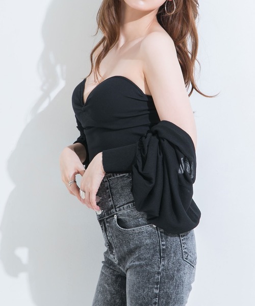 Newlyme(ニューリーミー)の「ハートネックリブベアトップ(タンクトップ・レディース・ホワイト/ブラック/ベージュ・LARGE/MEDIUM/SMALL)」の6枚目の写真